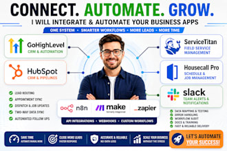 integrate gohighlevel hubspot slack servicetitan housecallpro n8n make zapier