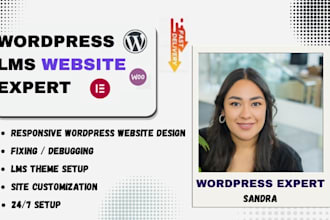 develop elearning wordpress website, membership website with learndash lms site