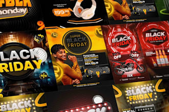 design black friday flyer, cyber monday, halloween flyer, christmas flyer design