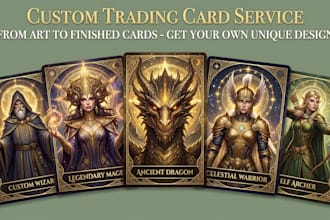 design custom tcg trading cards mtg card game artwork pokemons card illustration