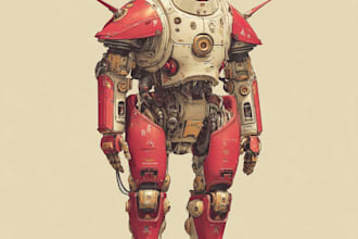 draw or design mechs robots concepts