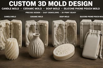 design custom 3d candle, soap, ceramic and silicone molds for 3d printing