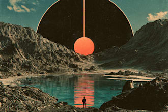 design a vintage album cover with a retro aesthetic