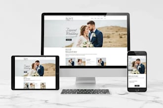 design luxury custom wedding website, rsvp, invitation and photo gallery on wix