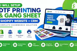setup dtf crm gang sheet shopify website printing crm website emb shopify store
