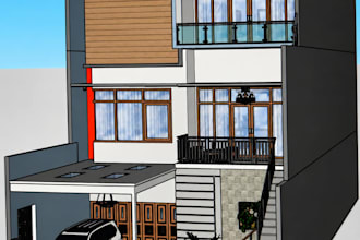 create a detailed sketchup 3d house model from your floor plan