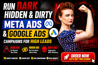 run dark hidden and dirty  meta ads and google ads campaigns for high leads