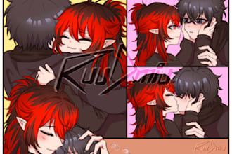 draw a cute webtoon or manga page for you