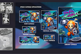 create custom steam capsule art, game key art and video game cover art