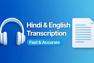 transcribe hindi and english audio to text fast