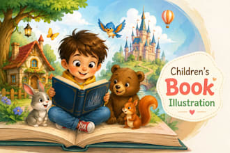 create storybook art children picture book illustration kids book cartoon book