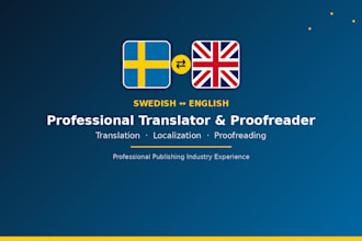 professionally translate english to swedish and  proofread
