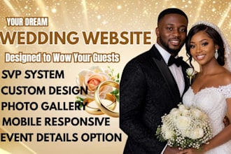 create a stunning wedding website with rsvp, mood board , digital invitation