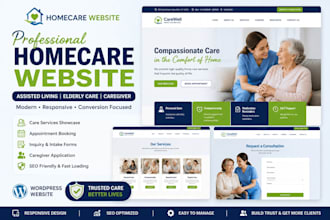 design homecare website assisted living elderly care caregiver wordpress website