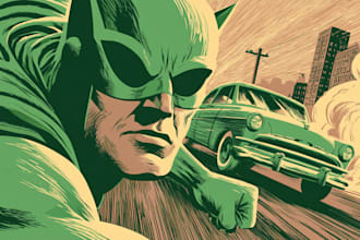 create epic superhero graphic novel art
