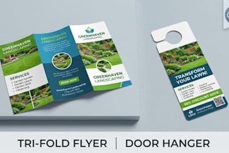 design custom trifold flyers and door hangers in canva