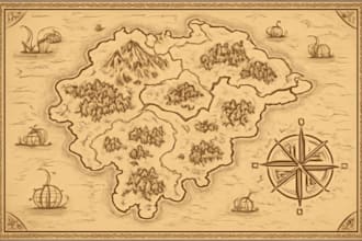 create a custom vintage map with old world style