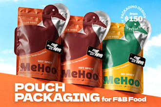 design a stand up pouch packaging for your food or beverage brand