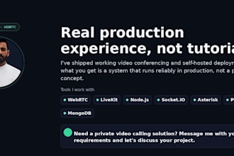 develop a secure webrtc video calling and streaming platform