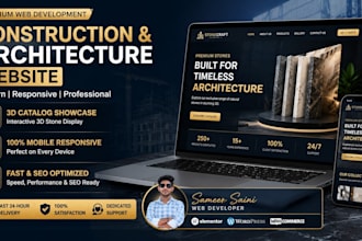 build a construction or architecture website with 3d catalog