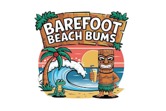 do high quality tiki bar mascot logo retro t shirt  design