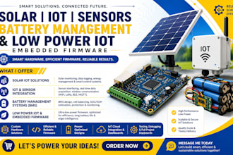 do solar iot sensor, battery management and low power iot embedded firmware