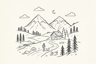 draw simple black and white illustration