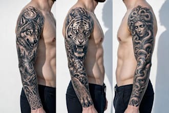 create unique tattoo, custom tattoo design, tattoo sleeve