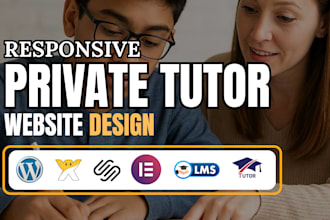 design private tutor website online tutoring, tutor booking, education wordpress
