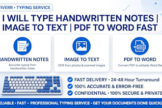 type handwritten notes, image to text, retype documents fast