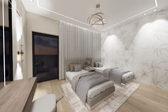 create a modern and interior and exterior design in 3d