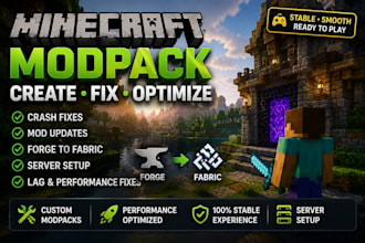 create or fix minecraft modpack crashes update old mods convert forge to fabric
