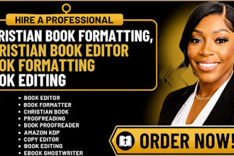 do christian book formatting, christian book editor book formatting book editing