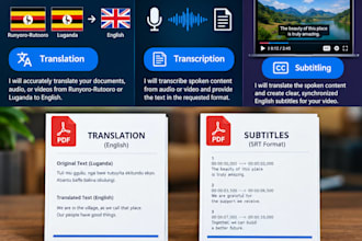 translate rutooro or luganda to english and create subtitles