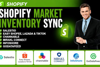 setup market sync inventory salestio easy shopee lazada tiktok infoshore mirakl
