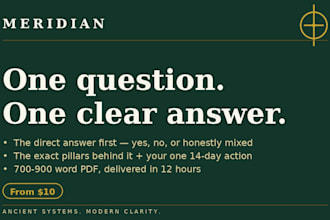 answer one bazi or feng shui question with a clear written reading