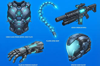 design unique weapons, armors and game assets concept arts