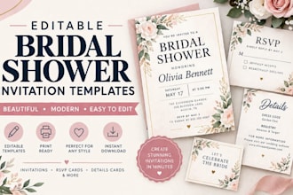 design editable canva sage watercolor greenery bridal shower invitation template