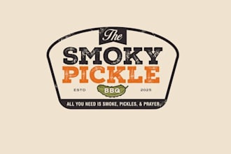 design bbq restaurant pickle bar logo