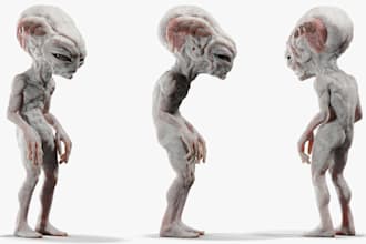 do 3d creature animal monster dragon alien dinosaur model for game and animation