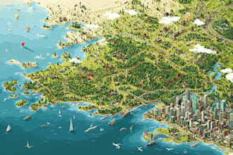 fantasy map design vector map