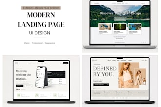 design a modern landing page UI UX in figma