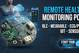 design remote health monitoring pcb, ble, wearable, ecg, ppg, iot, sensors