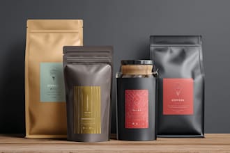 do coffee bag , label , product packaging ,pouch design