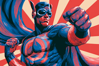 create epic superhero graphic novel art and comic