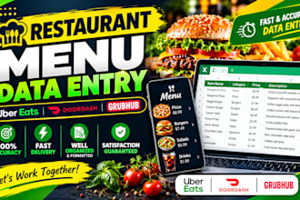 do restaurant menu data entry for uber eats, doordash and grubhub