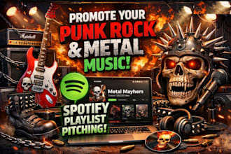 promote your punk rock and  metal music with spotify playlist pitching