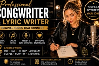 write original custom song lyrics and ghostwrite your song