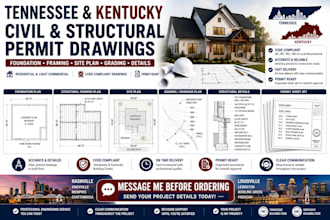 prepare tennessee and kentucky civil structural permit drawings