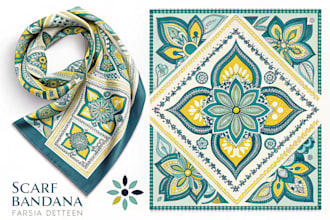 create scarf bandana pattern design for fabric print